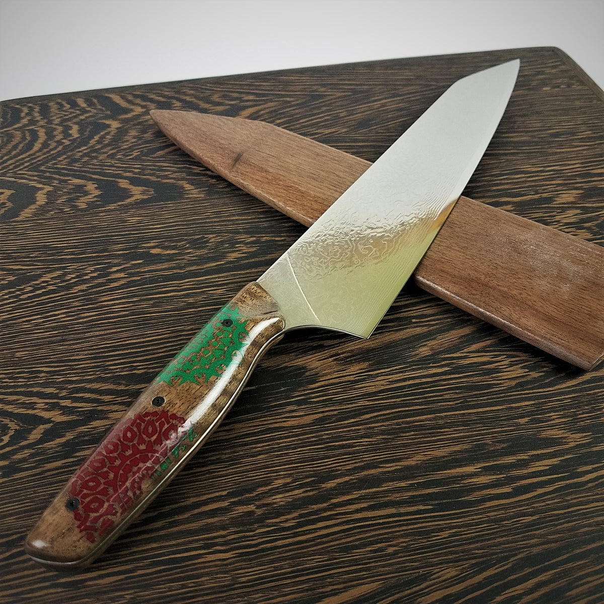 Merry Mandalas - 10in (254mm) Damascus Gyuto - Raindrop - Smooth Handle