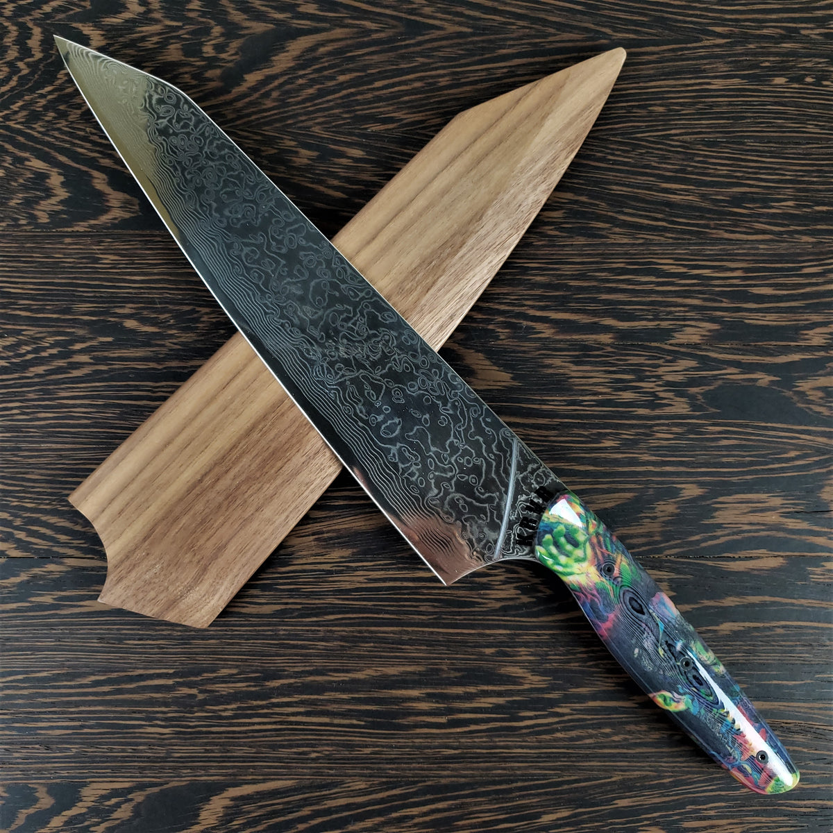 Edge of Glory - 10in (254mm) Damascus Gyuto - Raindrop - Smooth Handle