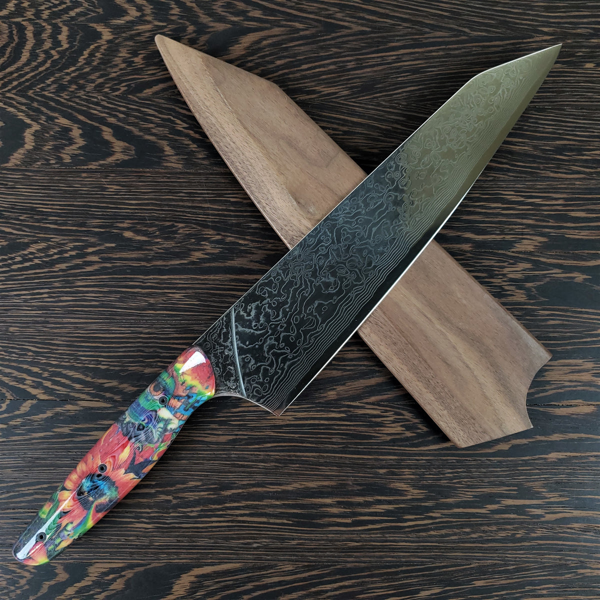 Edge of Glory - 10in (254mm) Damascus Gyuto - Raindrop - Smooth Handle