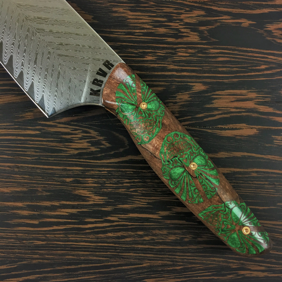 Green Goblin - 10in (254mm) Damascus Gyuto - Sawtooth - Smooth Handle