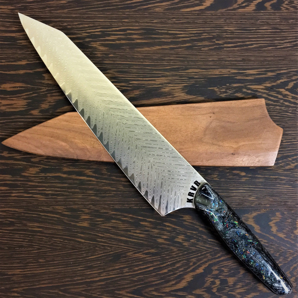 Galactique - Gyuto K-tip 10in Chef&#39;s Knife - Feather Damascus