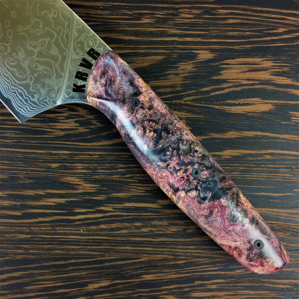 Purple Rain - 10in K-tip Gyuto - Raindrop Damascus