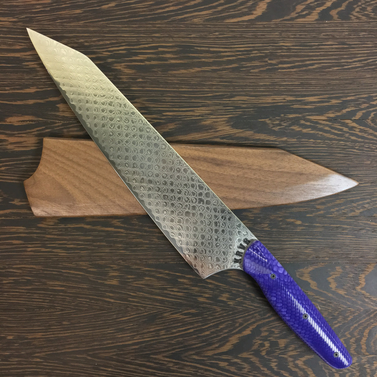 Purple Dragon Wavy Grip - Dragonscale Damascus - Wavy Dragonscale Handle