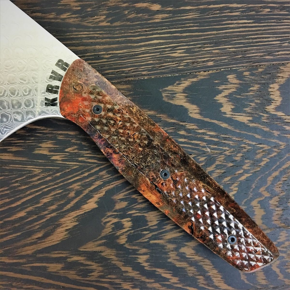 Diamondback Burl - Gyuto K-tip 10in Chef&#39;s Knife - Snake Scale Damascus