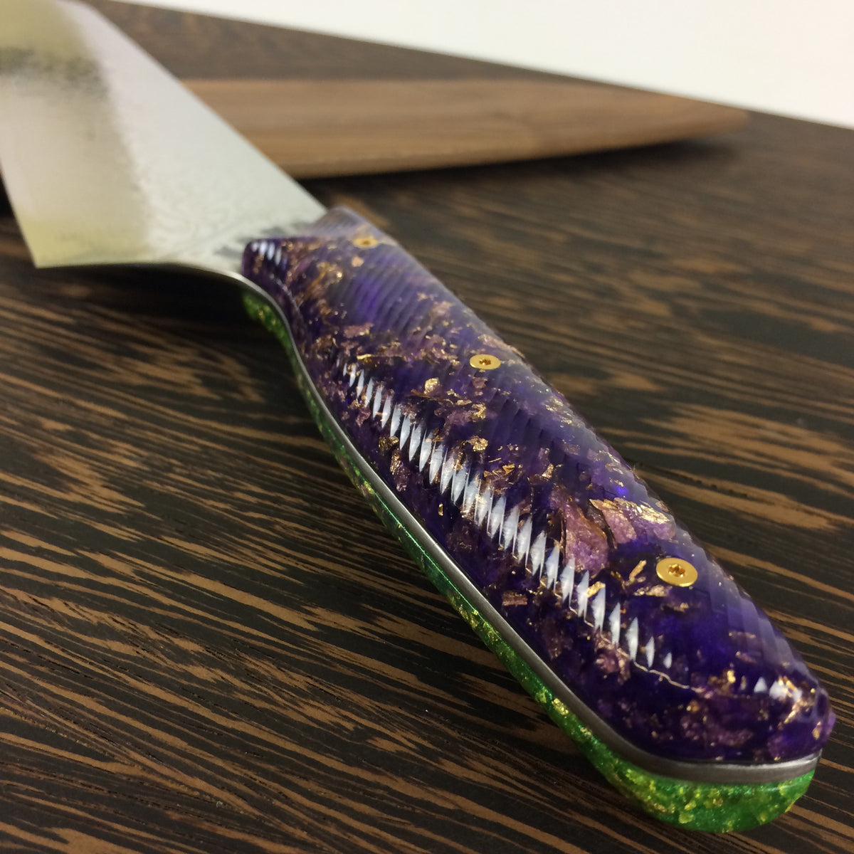 Fat Tuesday - 10in Damascus Gyuto - Pattern - Wavy Handle