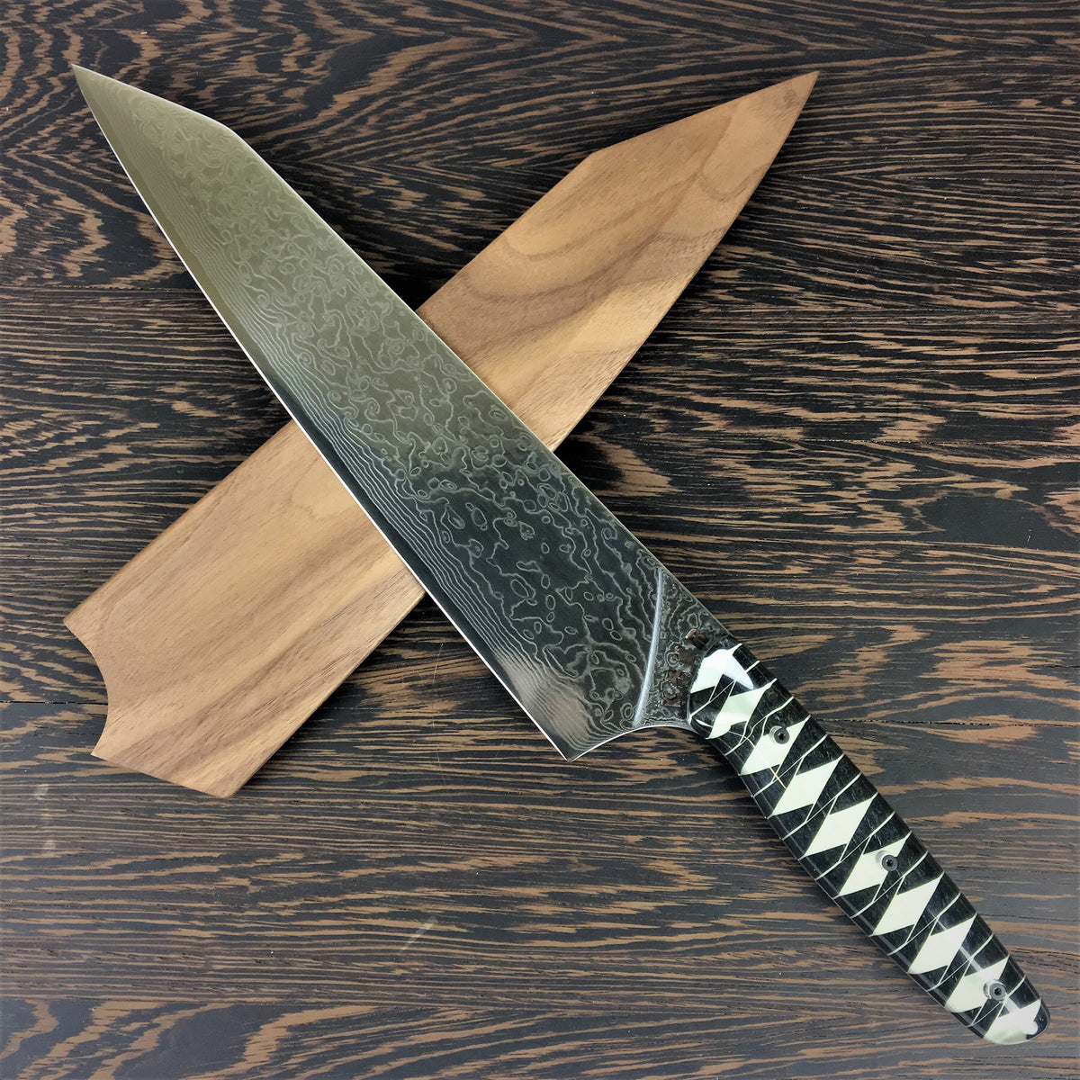 Samurai Chef - 10in K-tip Gyuto - Raindrop Damascus