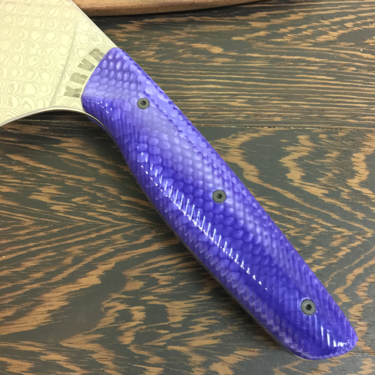 Purple Dragon Wavy Grip - Dragonscale Damascus - Wavy Dragonscale Handle