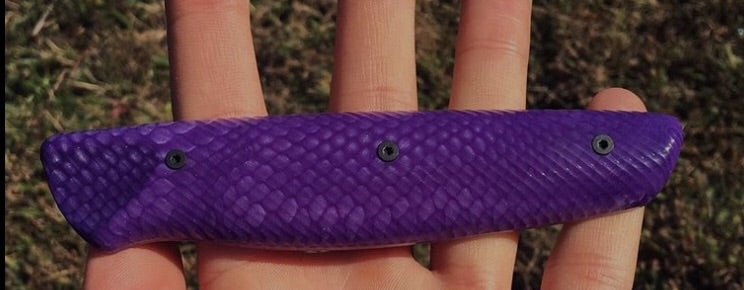 Purple Dragon Wavy Grip - Dragonscale Damascus - Wavy Dragonscale Handle