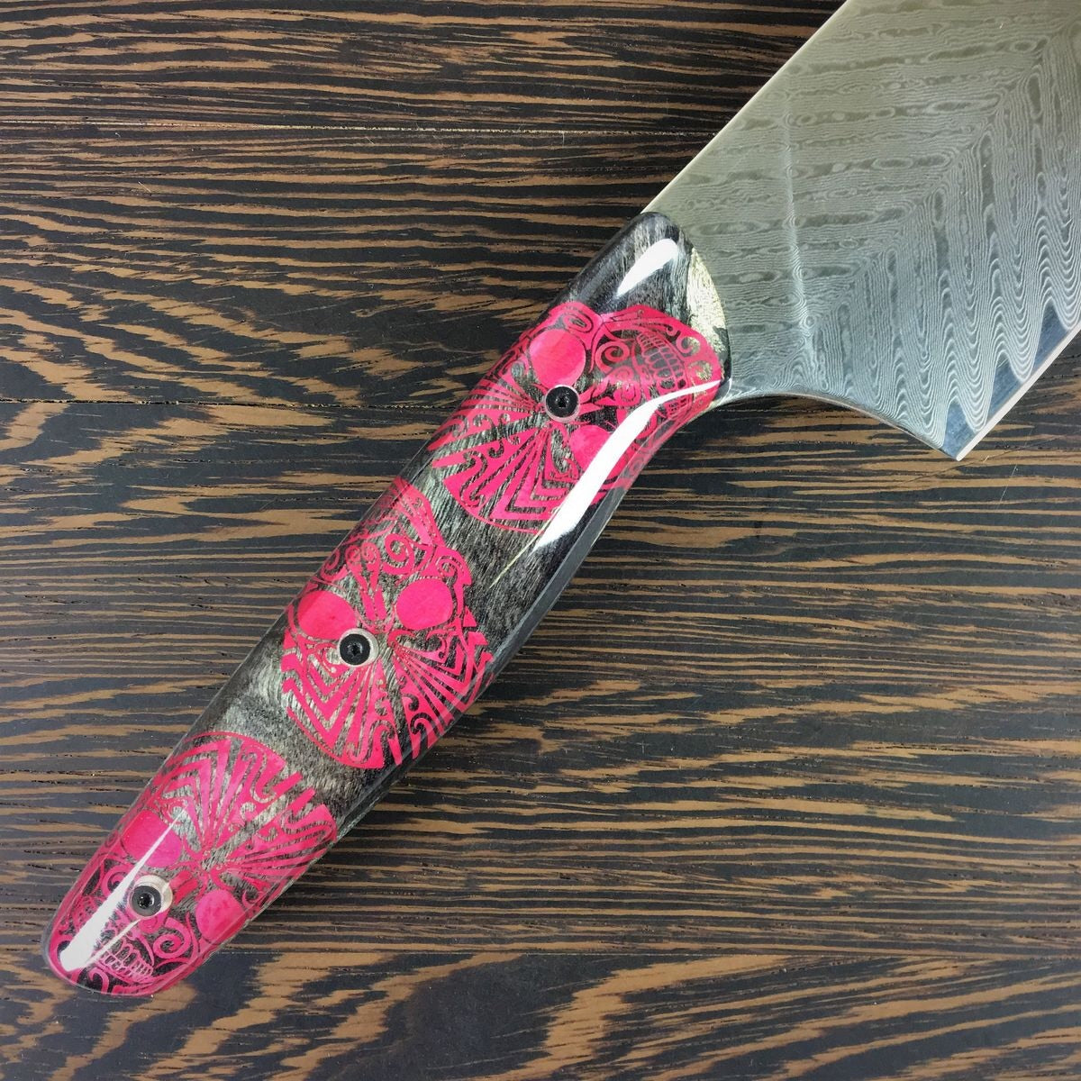 Pluma de Las Muertas - Gyuto K-tip 10in Chef&#39;s Knife - Feather Damascus