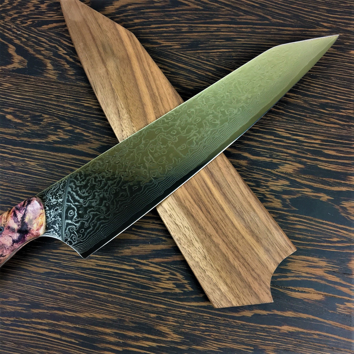 Purple Rain - 10in K-tip Gyuto - Raindrop Damascus