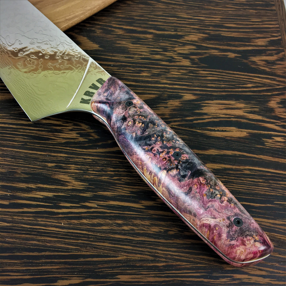 Purple Rain - 10in K-tip Gyuto - Raindrop Damascus