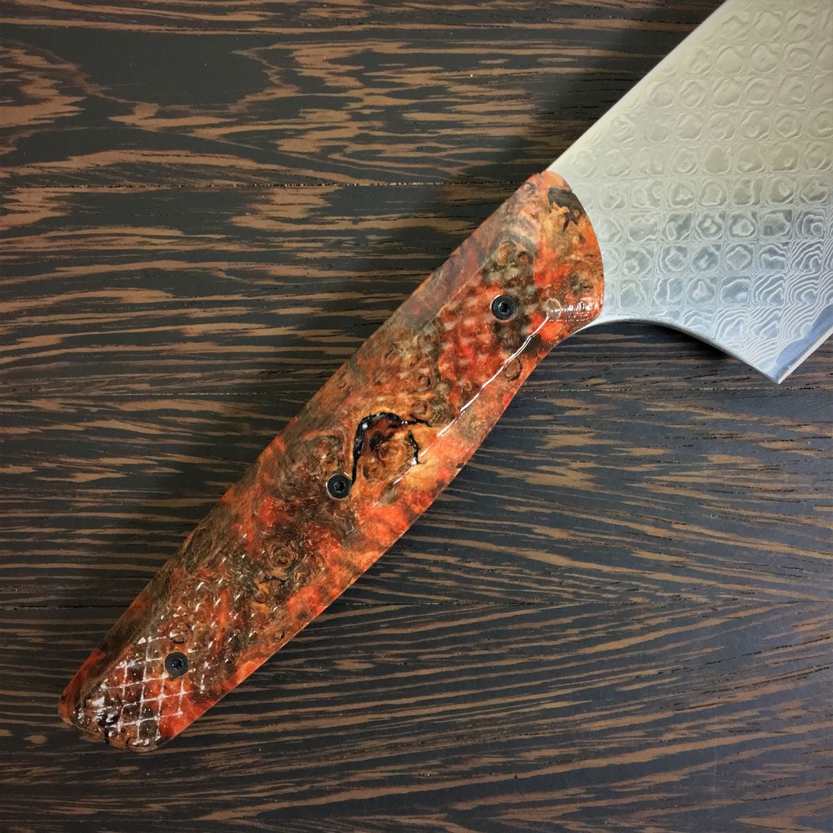 Diamondback Burl - Gyuto K-tip 10in Chef&#39;s Knife - Snake Scale Damascus