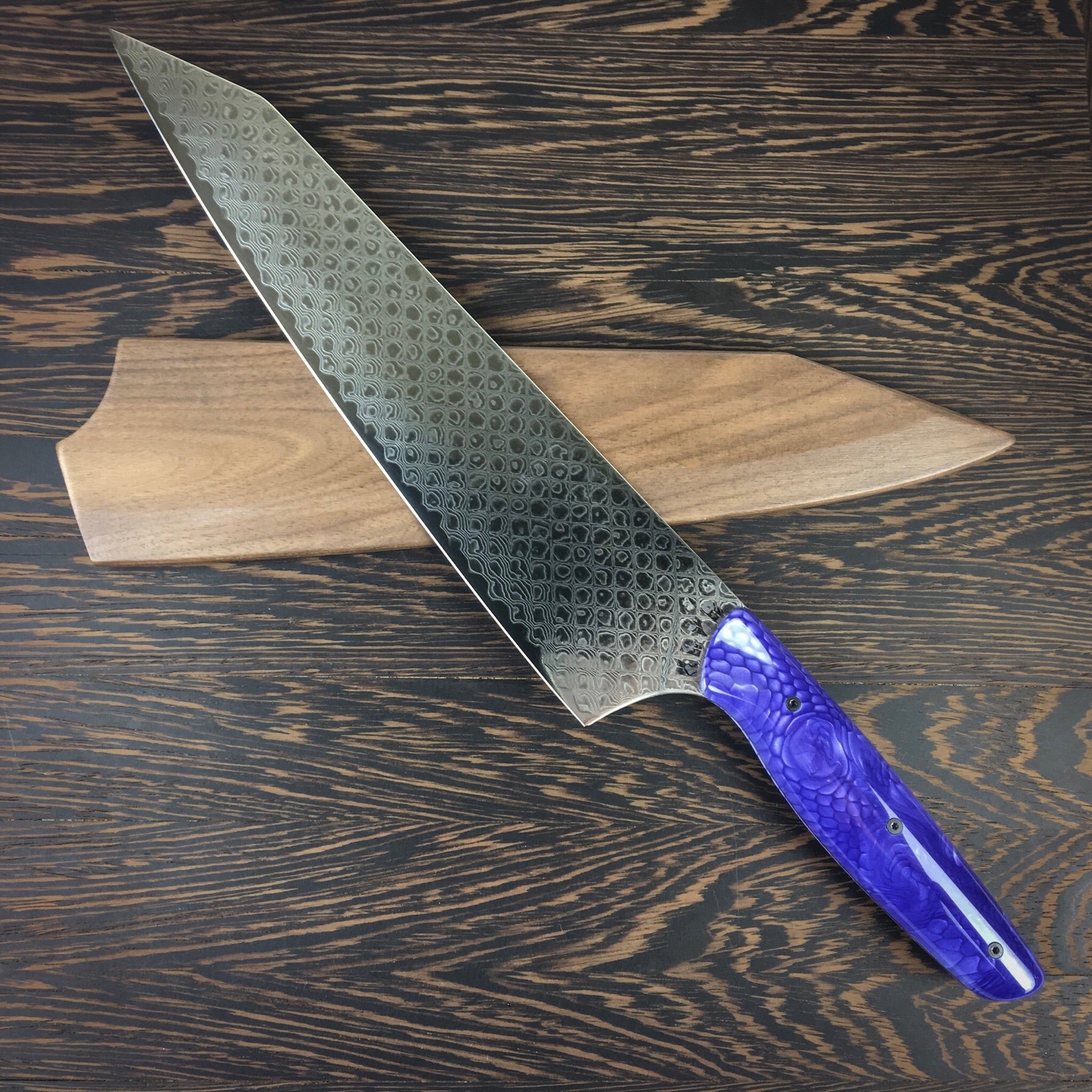Purple Dragon Smooth - Dragonscale Damascus - Smooth Dragonscale Handle