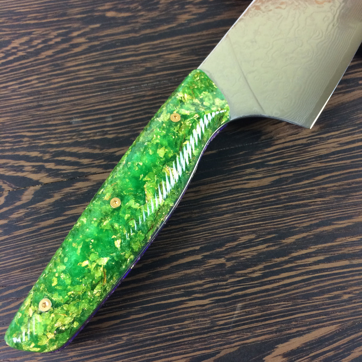 Fat Tuesday - 10in Damascus Gyuto - Pattern - Wavy Handle