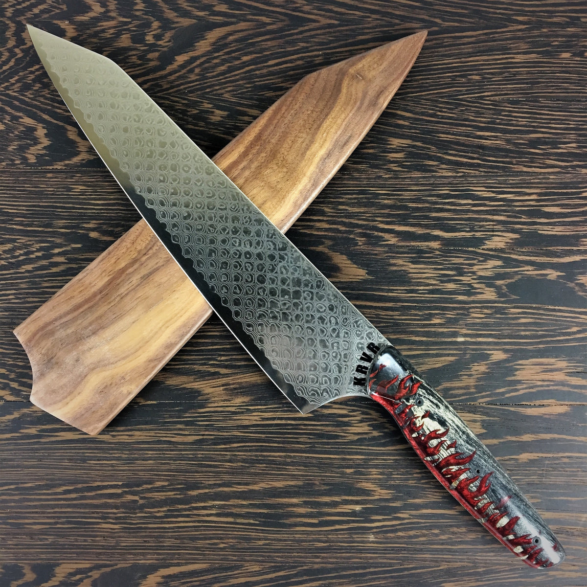 Dragon’s Den II - Dragonscale Damascus -  Flame Handle