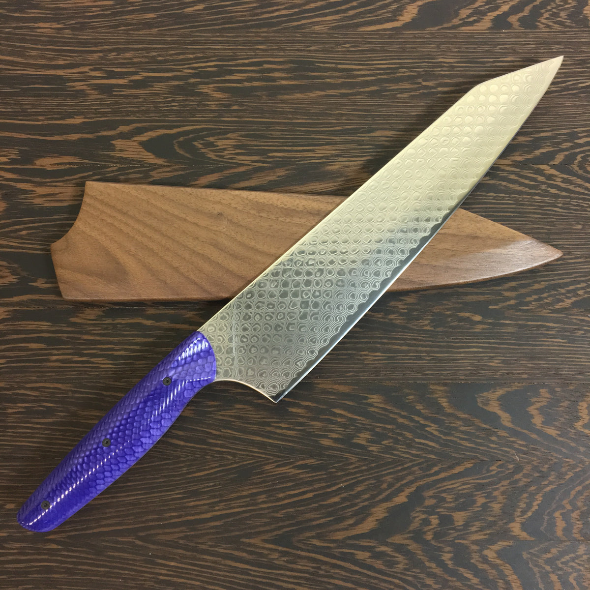 Purple Dragon Wavy Grip - Dragonscale Damascus - Wavy Dragonscale Handle