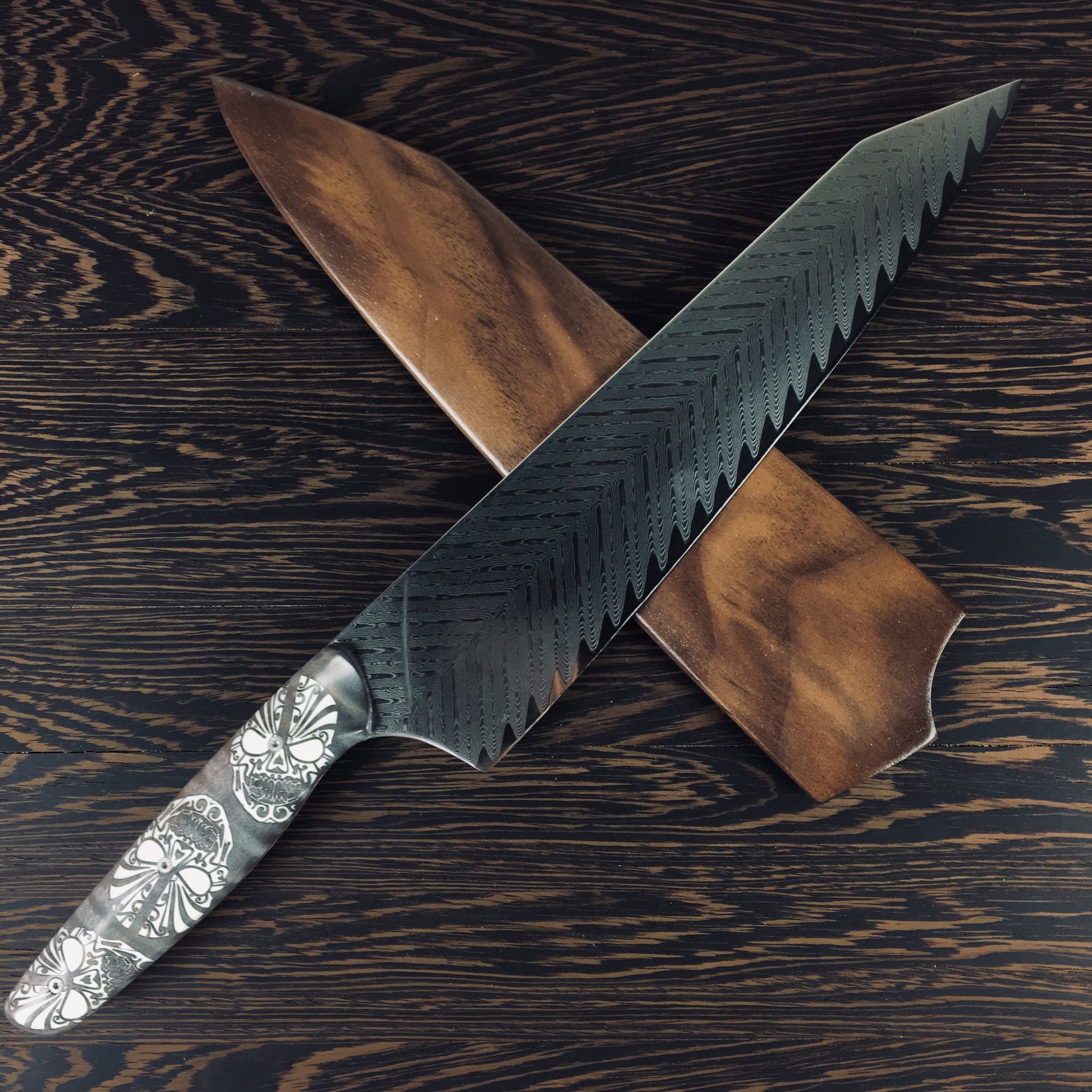 Dr Jekyll y Señor Hyde - Gyuto K-tip 10in Chef's Knife - Bone Saw Damascus