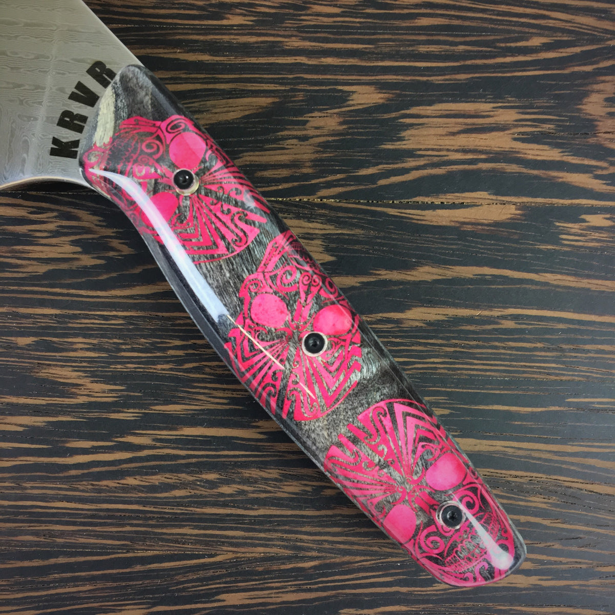 Pluma de Las Muertas - Gyuto K-tip 10in Chef&#39;s Knife - Feather Damascus