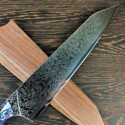 Gyuto K-tip 10in Chef&#39;s Knife - Raindrop Damascus -BLADE ONLY