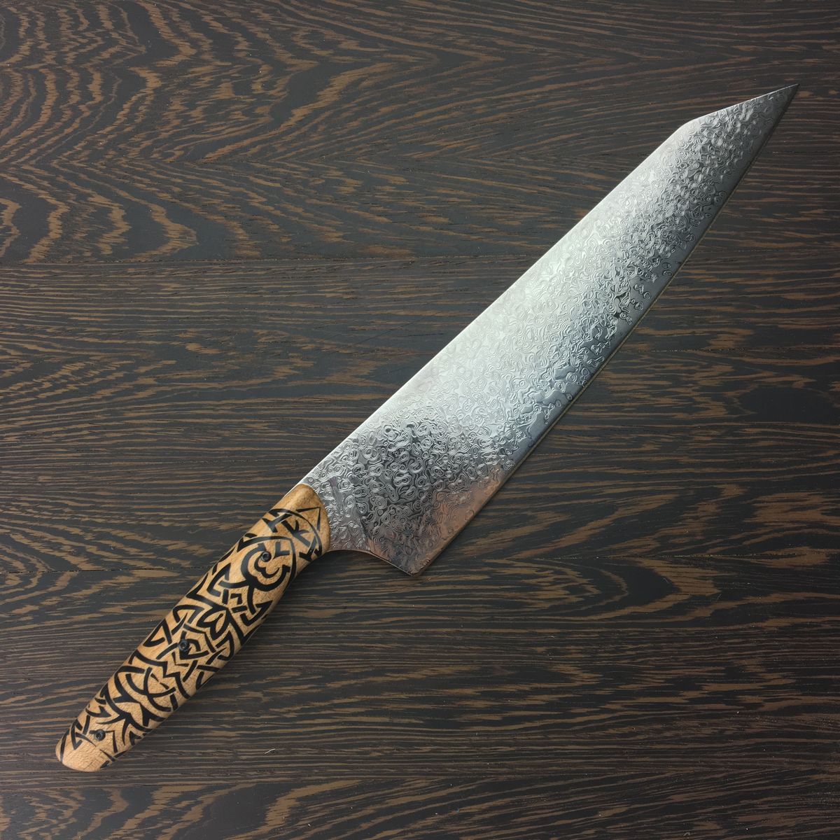 Gyuto K-tip 10in Chef&#39;s Knife - Raindrop Damascus - BLADE ONLY