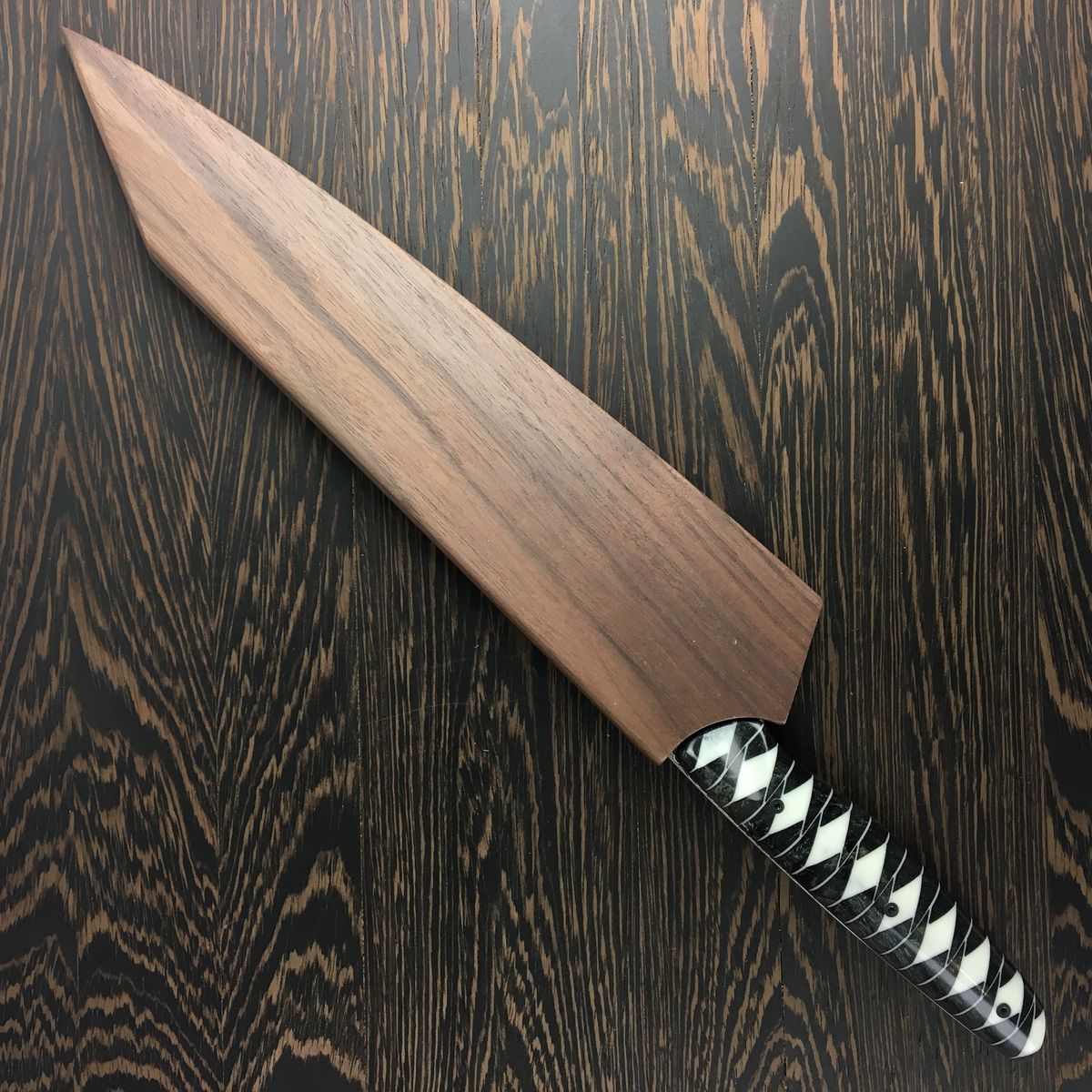 Samurai Chef - Gyuto K-tip 10in Chef&#39;s Knife - Samurai Damascus - Katana Handle