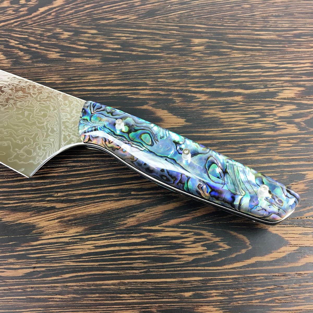 Son Of A Pearl - Gyuto K-tip 10in Chef&#39;s Knife - Mother of Pearl Damascus - Paua Abalone Handle