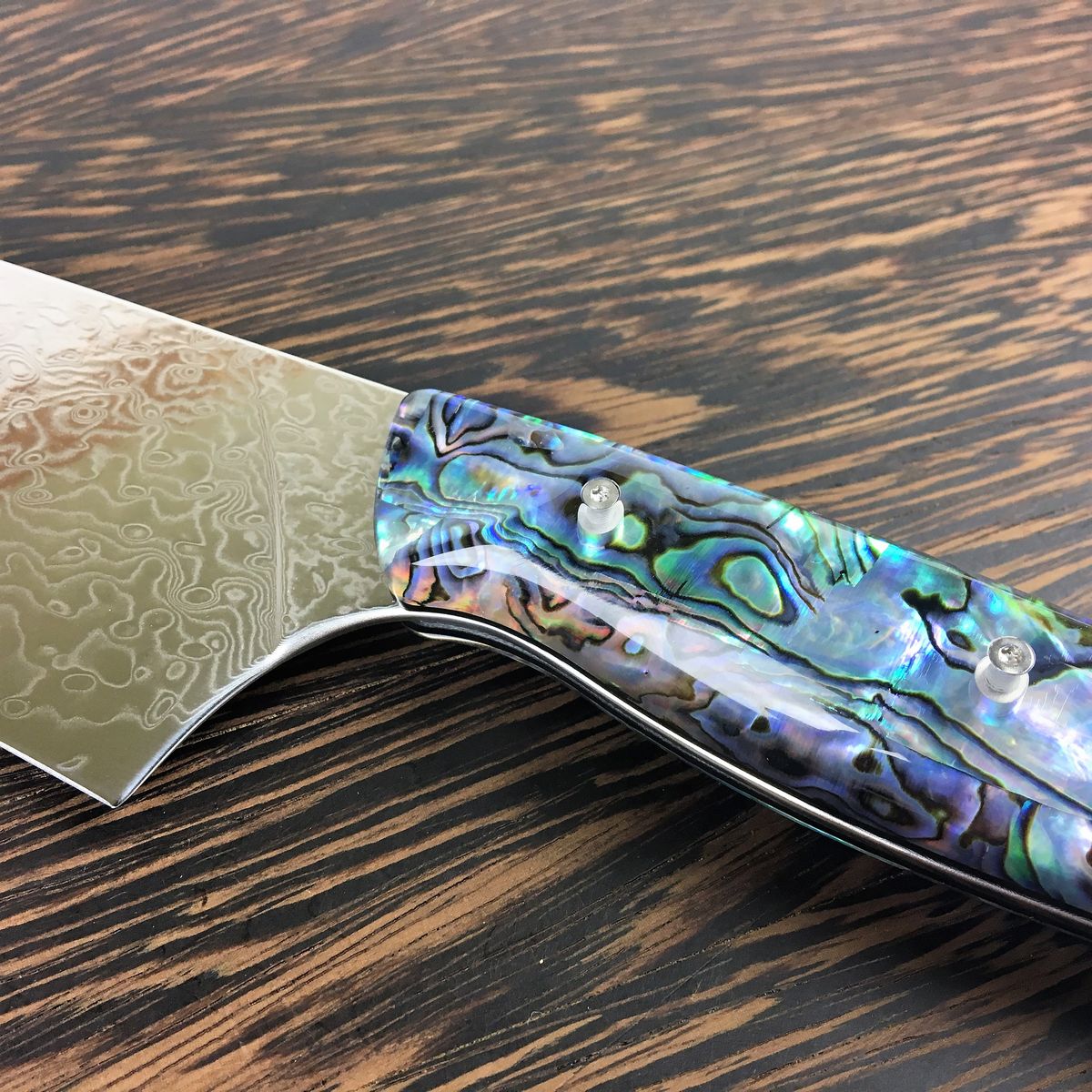 Son Of A Pearl - Gyuto K-tip 10in Chef&#39;s Knife - Mother of Pearl Damascus - Paua Abalone Handle