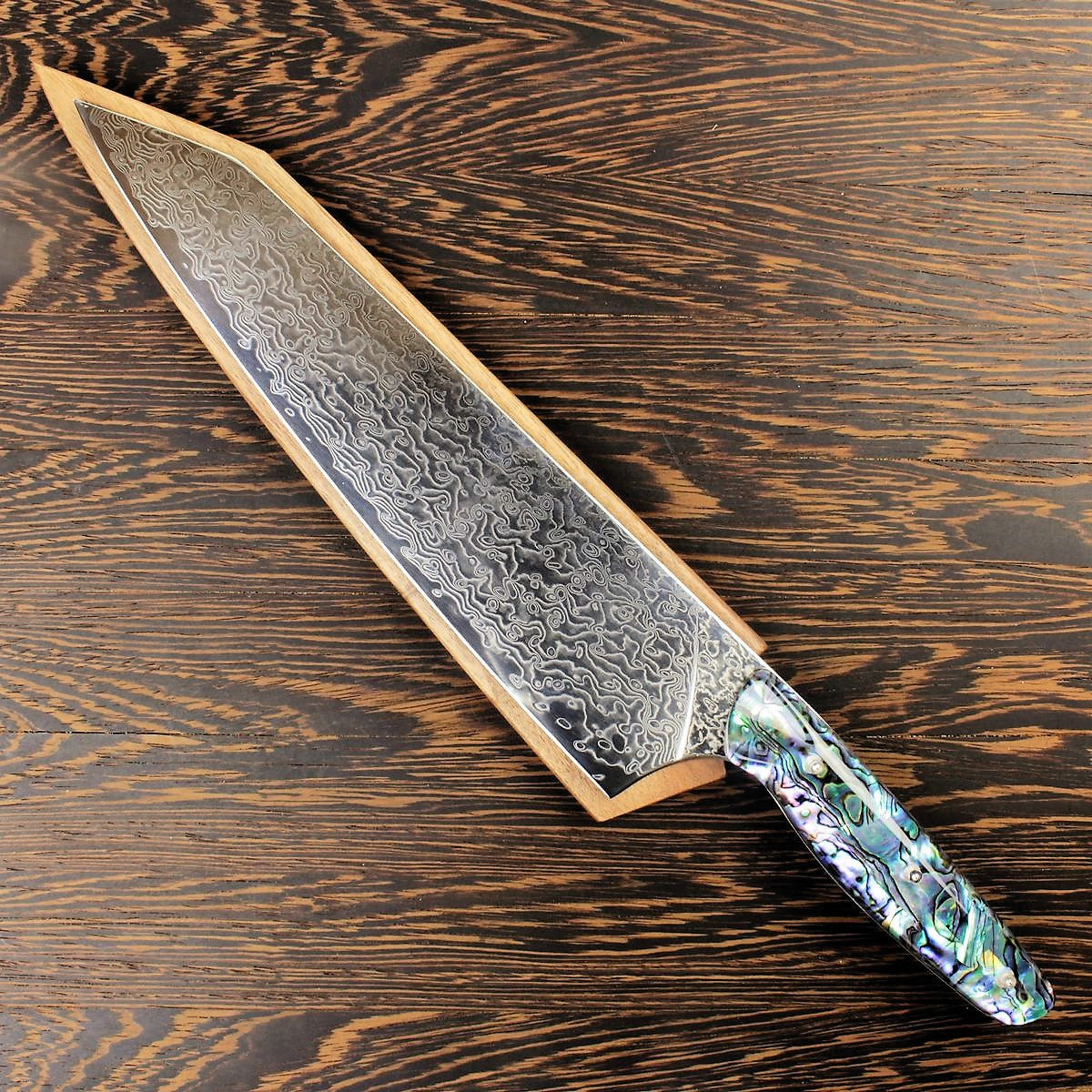 Son Of A Pearl - Gyuto K-tip 10in Chef&#39;s Knife - Mother of Pearl Damascus - Paua Abalone Handle