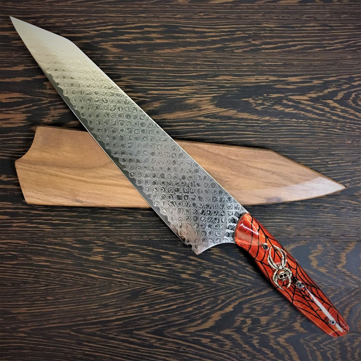 Widowmaker - Gyuto K-tip 10in Chef&#39;s Knife - Spider Web Handle - Scale Damascus