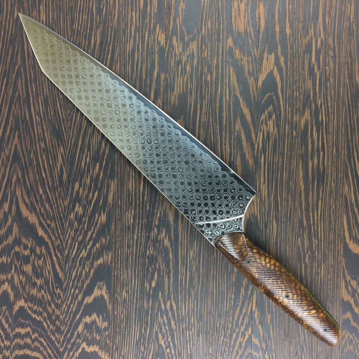 Gyuto K-tip 10in Chef&#39;s Knife - Dragonscale Damascus - BLADE ONLY