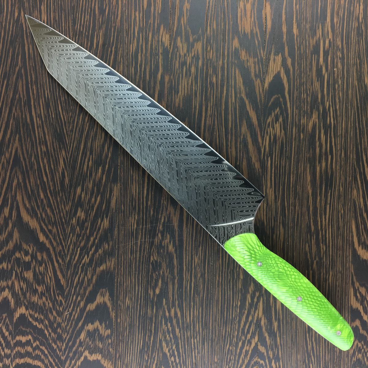 Gyuto K-tip 10in Chef&#39;s Knife - Herringbone Damascus - BLADE ONLY