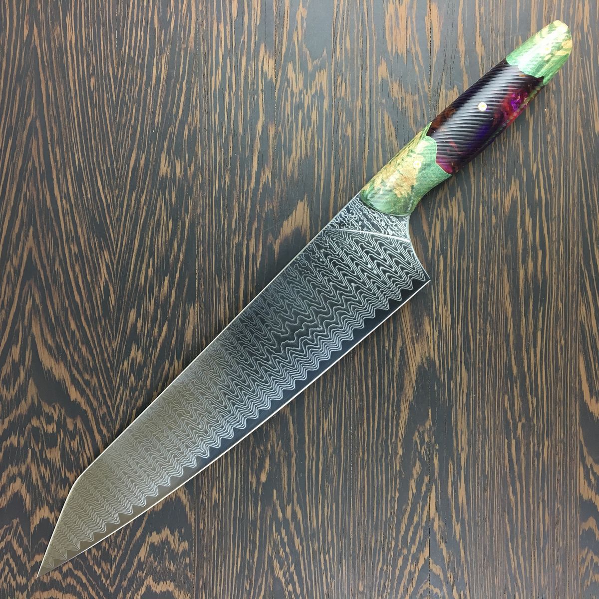 Gyuto K-tip 10in Chef&#39;s Knife - Lost in Space - Radiowave Damascus - SOLD