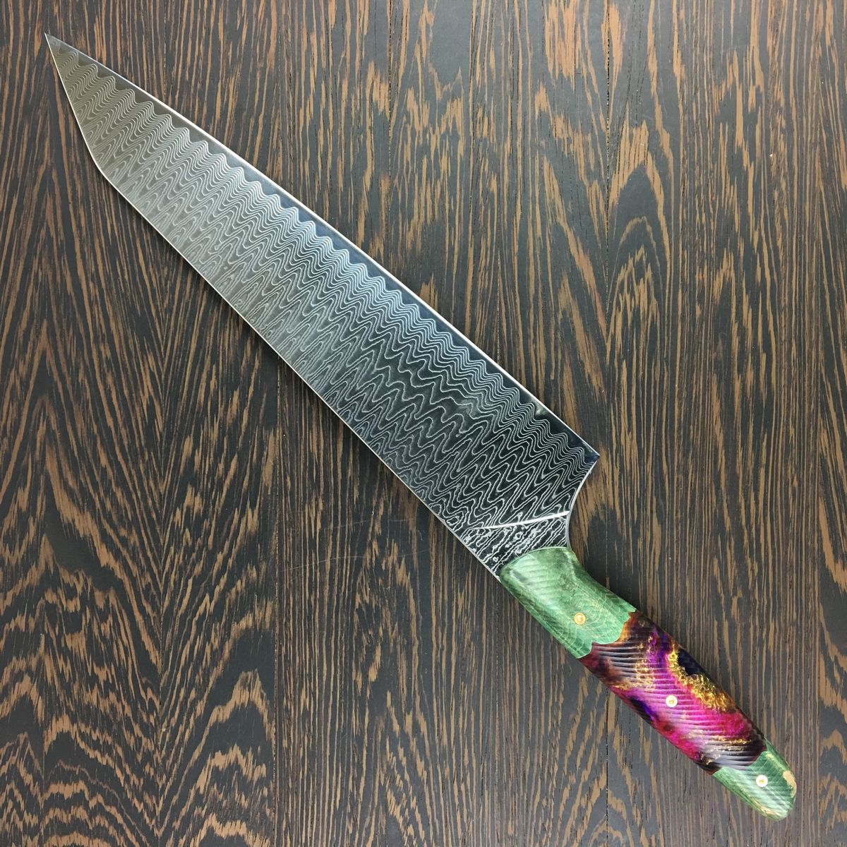 Gyuto K-tip 10in Chef&#39;s Knife - Lost in Space - Radiowave Damascus - SOLD