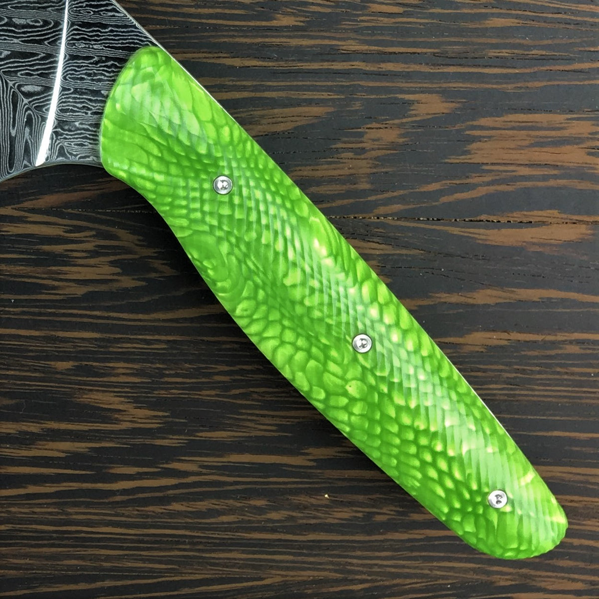 Green Mamba II - Gyuto K-tip 10in Chef&#39;s Knife - Herringbone Damascus